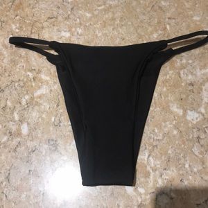 Black cheeky string bikini bottom